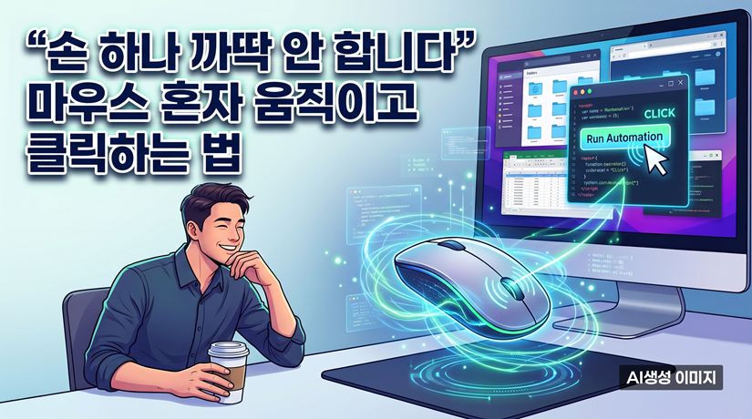 손 하나 까딱 안 합니다. 마우스 혼자 움직이고 클릭하는 법