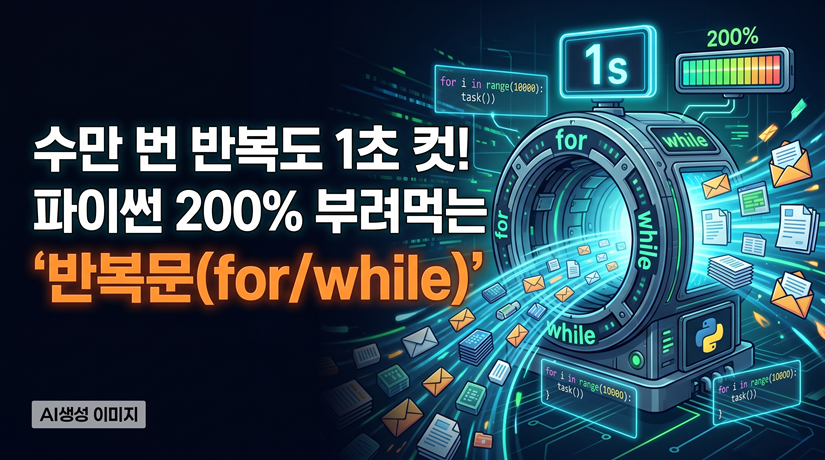 수만 번 반복도 1초 컷! 파이썬 200% 부려먹는 '반복문(for/while)'