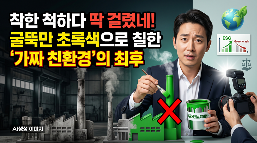 착한 척하다 딱 걸렸네! 굴뚝만 초록색으로 칠한 '가짜 친환경'의 최후