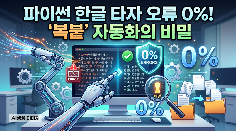 파이썬 한글 타자 오류 0%! '복붙' 자동화의 비밀