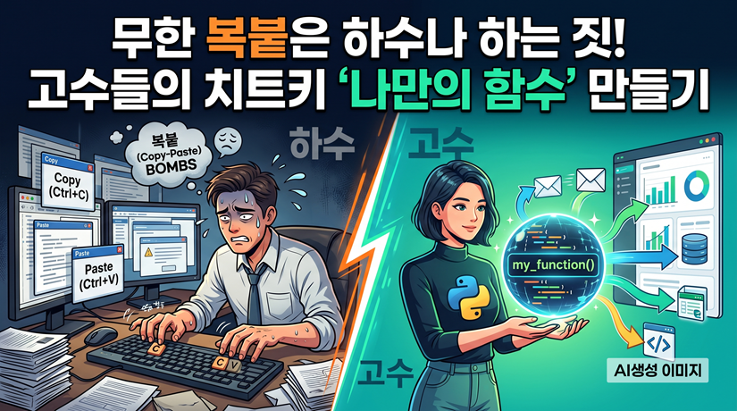 무한 복붙은 하수나 하는 짓! 고수들의 치트키 '나만의 함수' 만들기